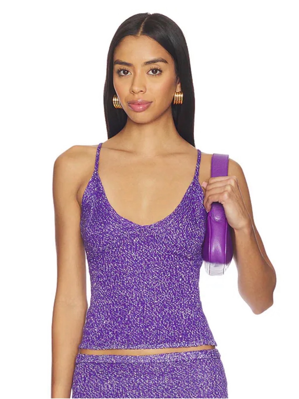 Asta resort Carolina Camisole in Violet Sequin